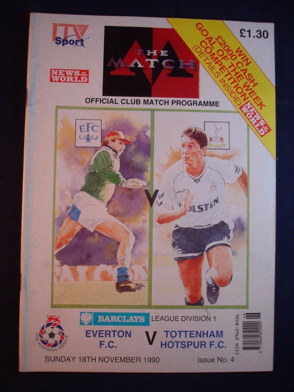 * Football Programme - Everton v Tottenham - 18 November 1990
