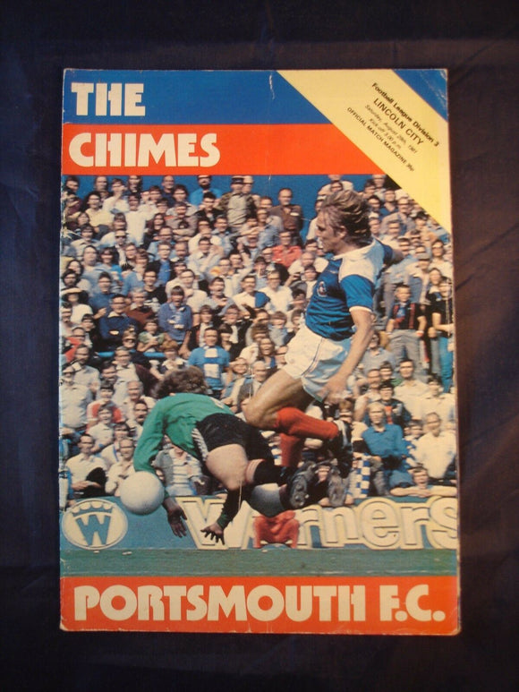 Football Programme Portsmouth Pompey PFC v Lincoln City - 29th August 1981