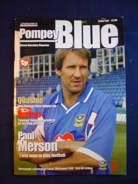 * Football Programme Portsmouth Pompey PFC v Nottingham Forest - 10 August 2002