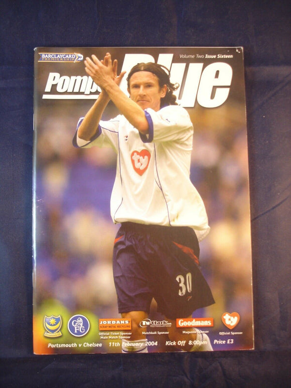 Football Programme Portsmouth Pompey PFC v Chelsea - 11th February 2004