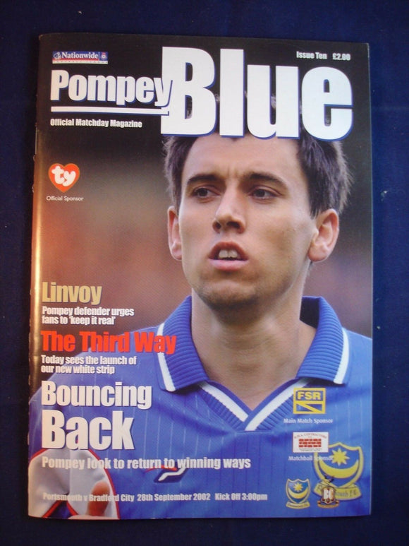 * Football Programme Portsmouth Pompey PFC v Bradford - 28 September 2002