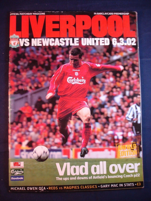 * Football Programme Liverpool v Newcastle - 6 March 2002
