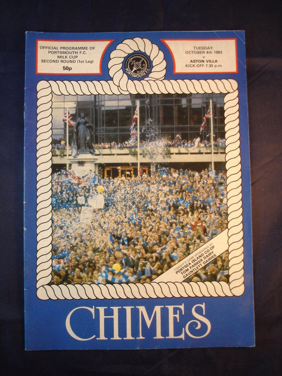 Football Programme Portsmouth Pompey PFC v Aston Villa -  4th October 1983