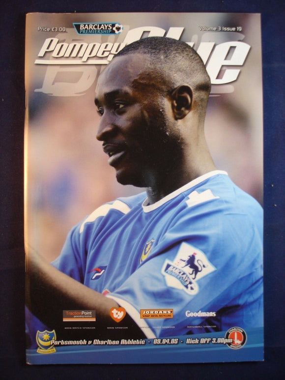 * Football Programme Portsmouth Pompey PFC v Charlton Ath - 9 April  2005