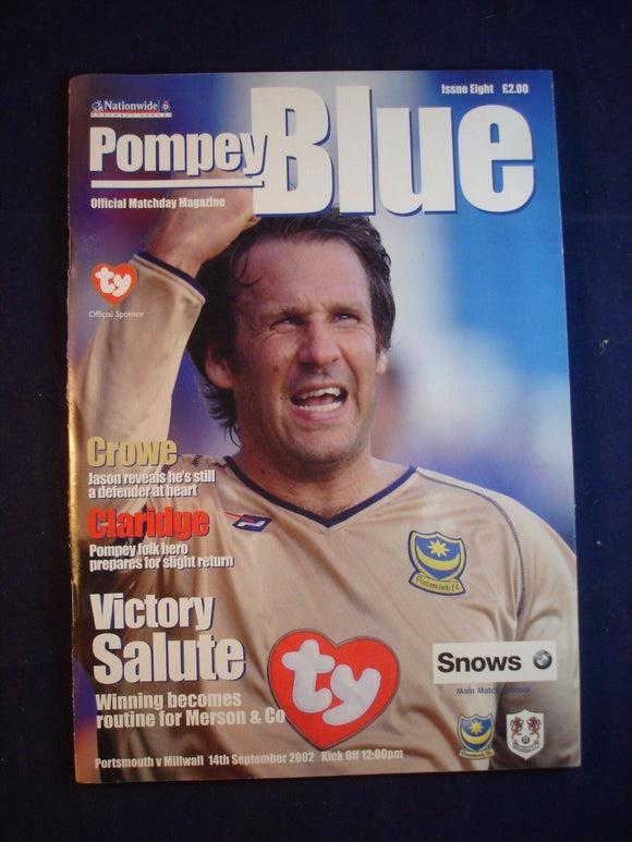 * Football Programme Portsmouth Pompey PFC v Millwall - 14 September 2002