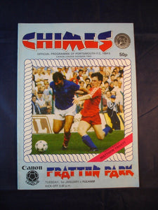 Football Programme Portsmouth Pompey PFC v Fulham - 1st January 1985