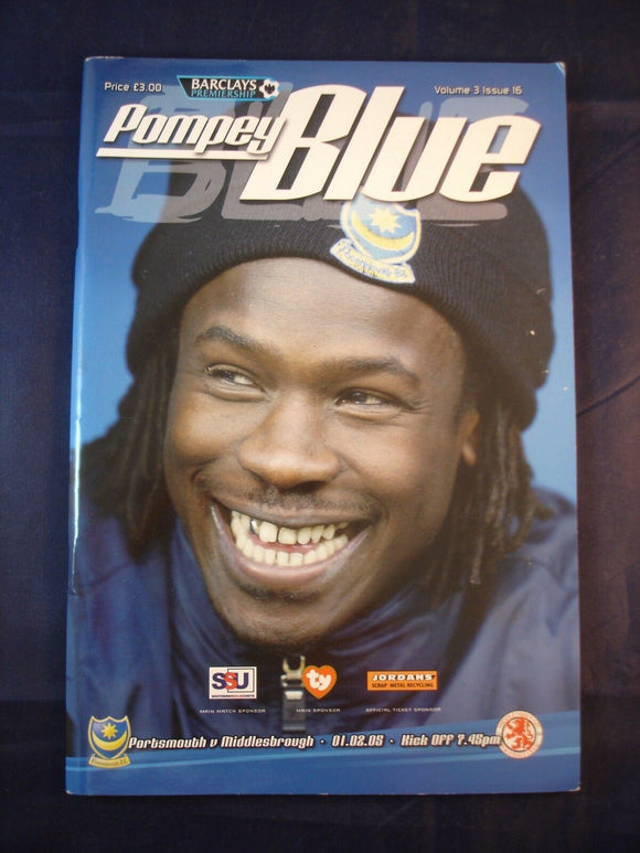 Football Programme Portsmouth Pompey PFC v Middlesbrough - 1st February  2005