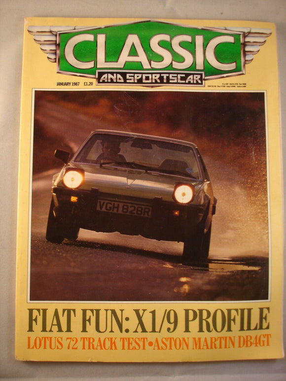Classic and Sports car magazine - January 1987 - Fiat x1/9 - DB4GT