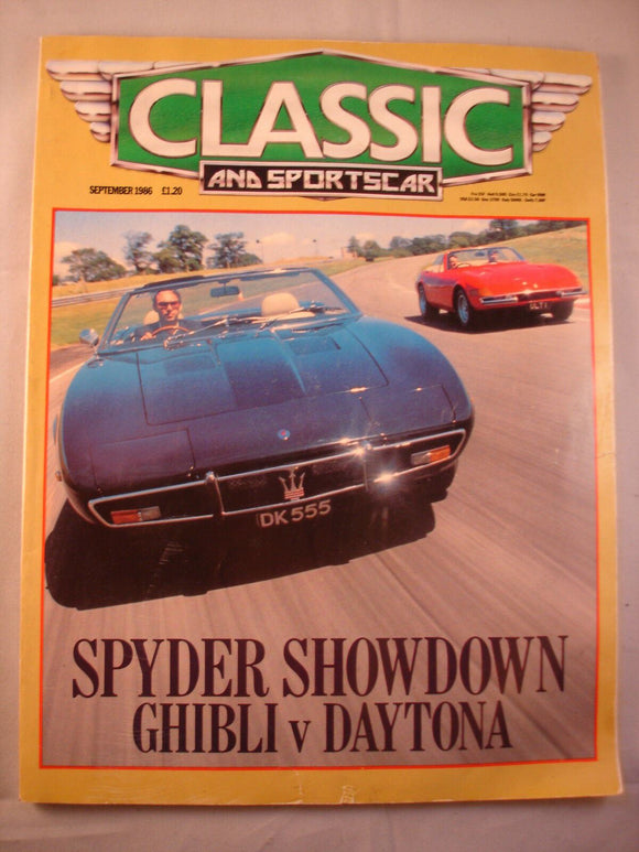 Classic and Sports car magazine - September 1986 - Ghibli vs Daytona