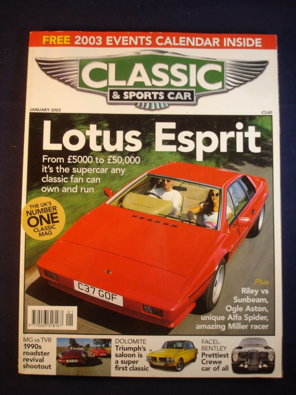 Classic and Sports car - January  2003 - Lotus Esprit