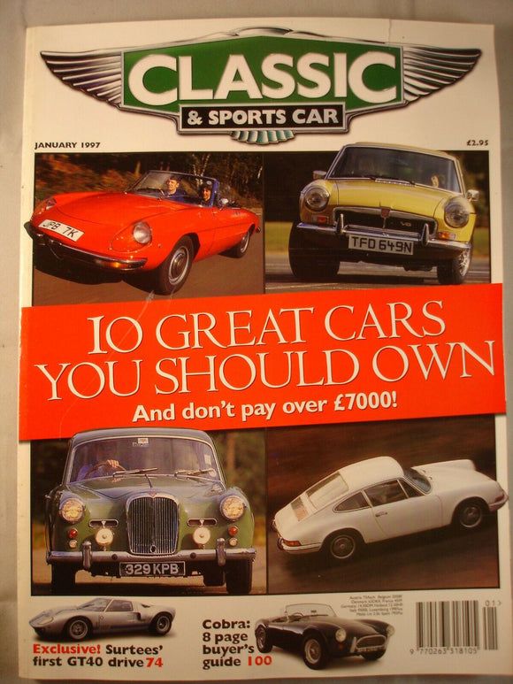 Classic and Sports car magazine - January 1997 - GT40 - Cobra guide