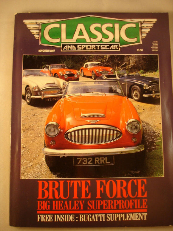 Classic and Sports car magazine - November 1987 - Healey - Bugatti Supplement