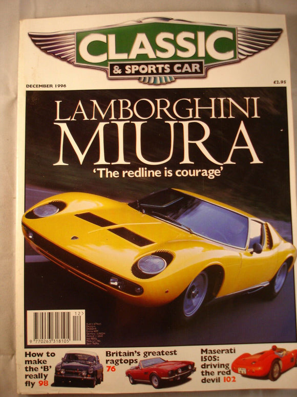 Classic and Sports car magazine - December 1996 - Miura - MG  MGB