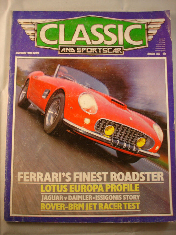 Classic and Sports car magazine - January 1985- Lotus - Ferrari - Jag vs Daimler