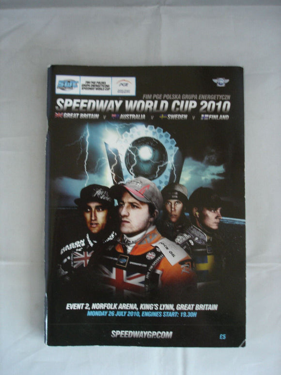 Speedway World Cup 2010 Programme - Kings Lynn - 26th July 2010