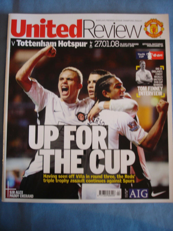 Manchester United programme United Review - 27.01.08 - Tottenham Hotspur Spurs