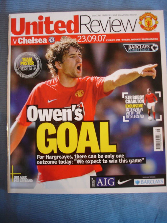 Manchester United programme United Review - 23.09.07 - Chelsea
