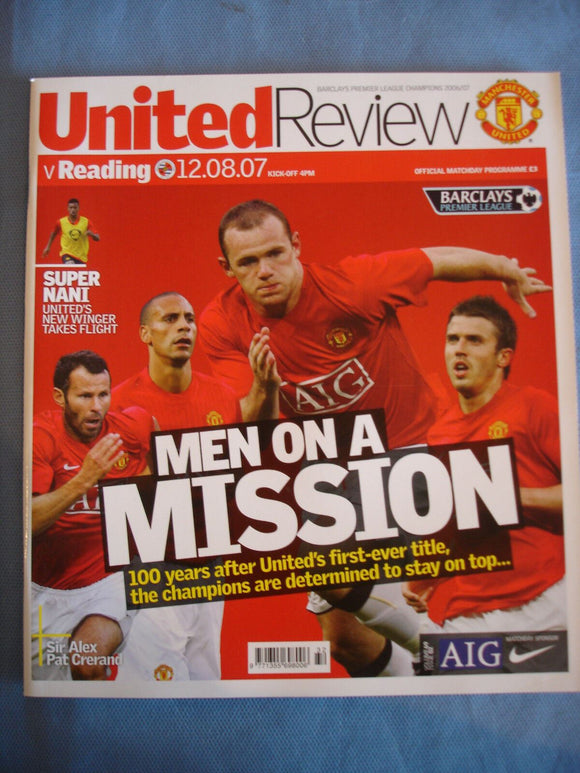 Manchester United programme United Review - 12.08.07 - Reading