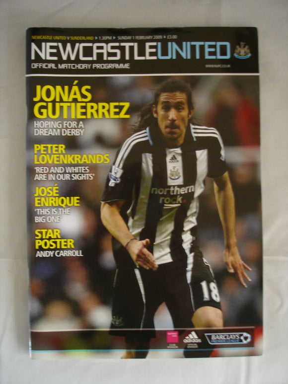Newcastle United V Sunderland Programme 1st February 2009