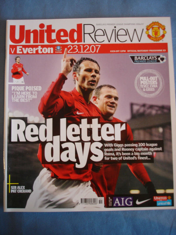 Manchester United programme United Review - 23.12.07 - Everton