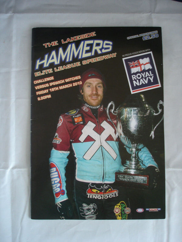 Lakeside Hammers Programme  - Ipswich Witches 19th March 2010