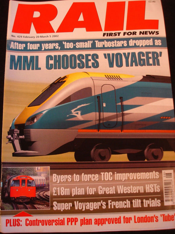 Rail Magazine 429 turbostars dropped MML choses voyager, PPP paln for tube