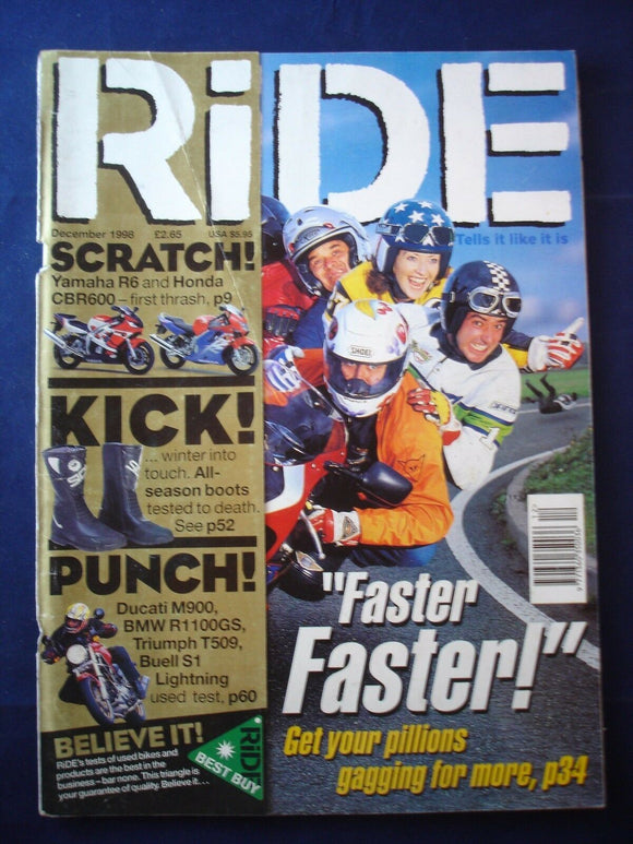 Ride Magazine - December 1998 - R6 - CBR600 - M900 - R1100GS