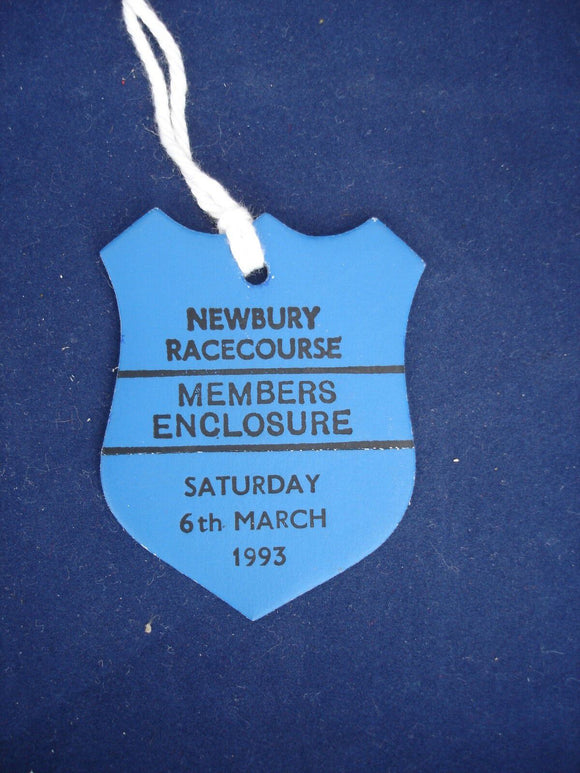 2 - Horse racing - Card Badge - Newbury - Members - 6th March 1993
