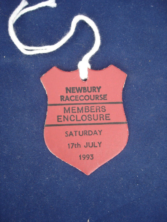 2 - Horse racing - Card Badge - Newbury - Members - 17th July 1993