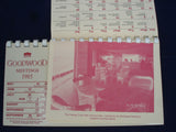 Horse Racing - Goodwood - Desk Calendar - Meetings 1985