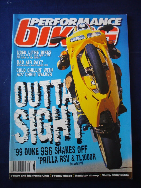 Performance Bikes - November 1998 - Ducati 996 - TL1000R - RSV - used 1000s