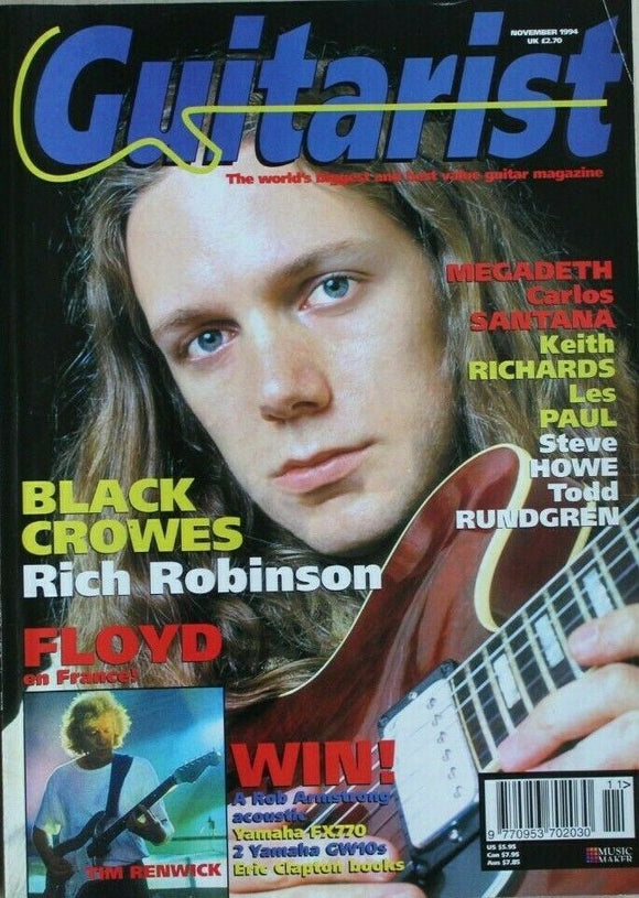 Guitarist magazine - November 1994 - Rich Robinson
