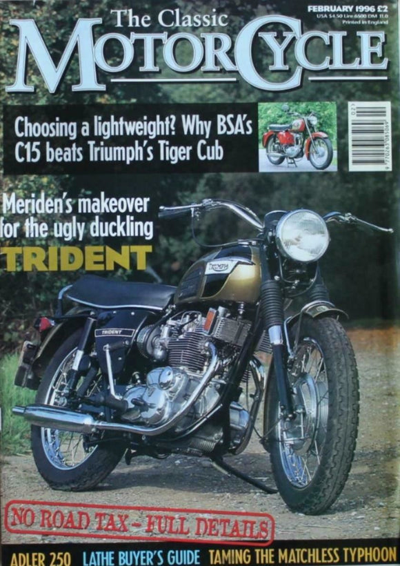 Classic Motorcycle - February 1996 - Tiger Cub - C15 - Trident - Typhoon