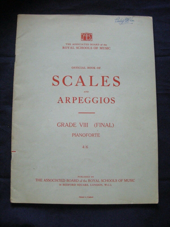 RSM - Scales and Arpeggios - Grade VIII - Vintage Sheet Music -