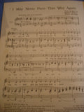 I may never pass this way again - Vintage sheet music