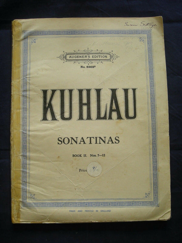 Kuhlau Sonatinas - Augeners -  Vintage Sheet Music -