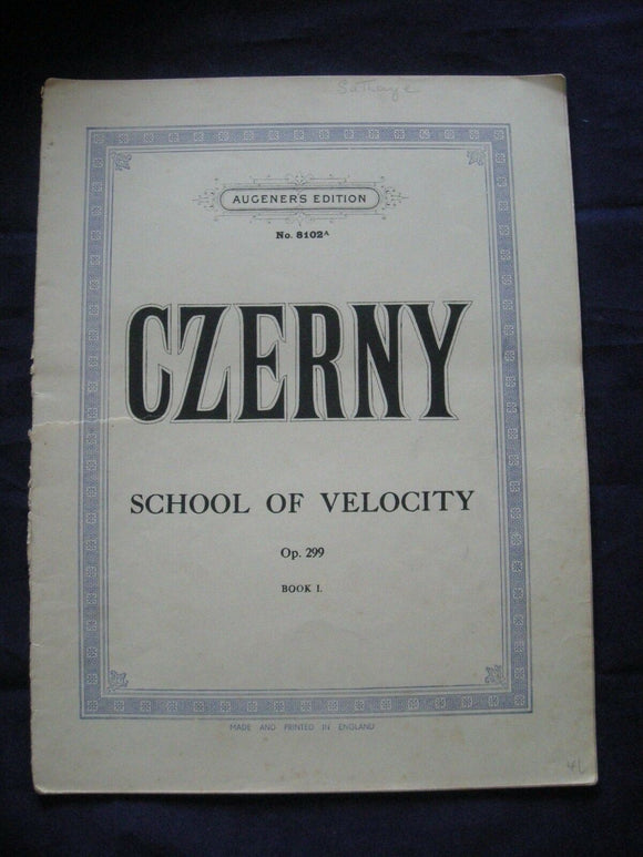 Czerny - School of velocity - Vintage Sheet Music -