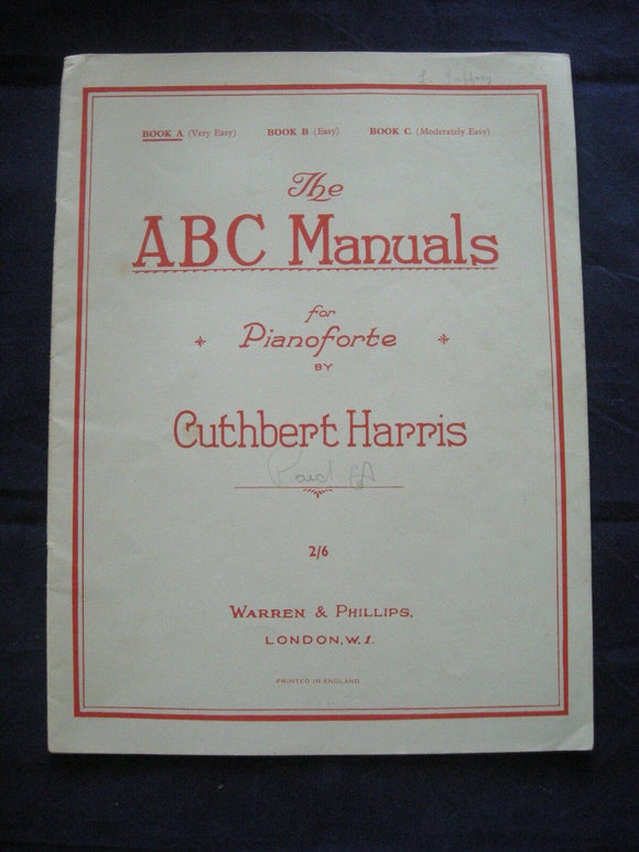 The ABC Manuals for Pianoforte - Harris  - Vintage Sheet Music
