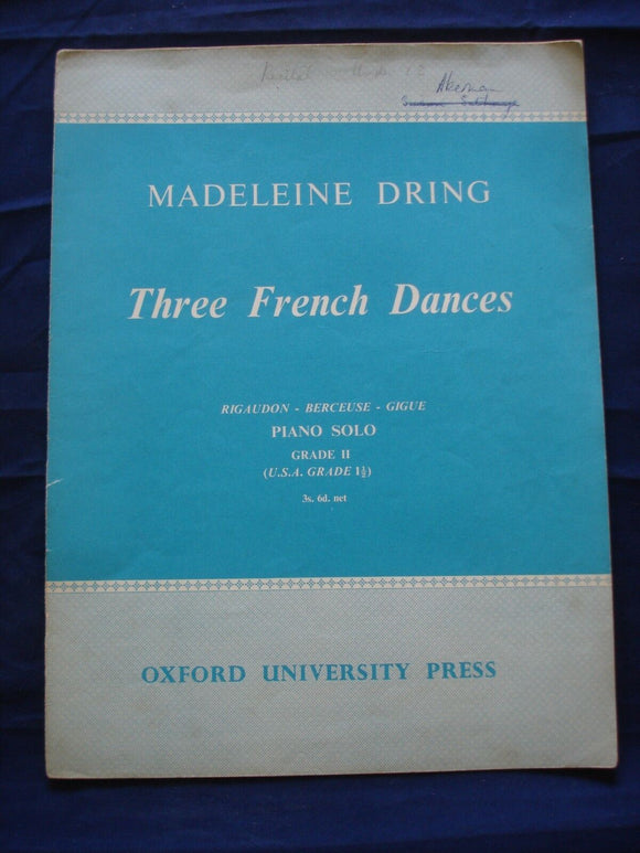 Three French Dances - Madelaine Dring - Vintage Sheet Music