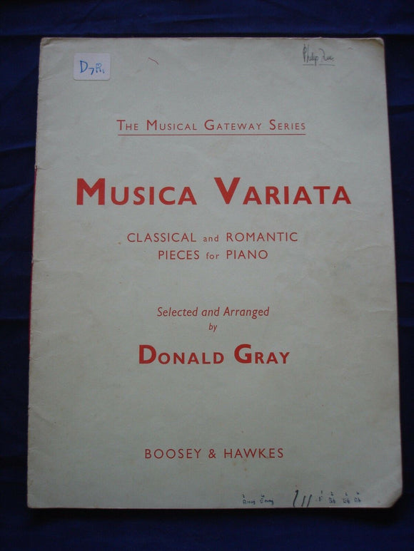 Musica Varieta - Donald Gray - Vintage Sheet Music