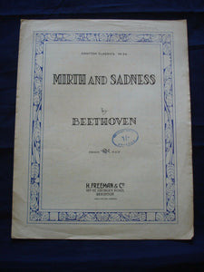 Vintage Sheet Music - Mirth and Sadness - Beethoven - Grafton Classics # 24