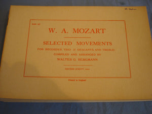 Mozart selected movements for Recorder trio - arranged by Walter Bergman