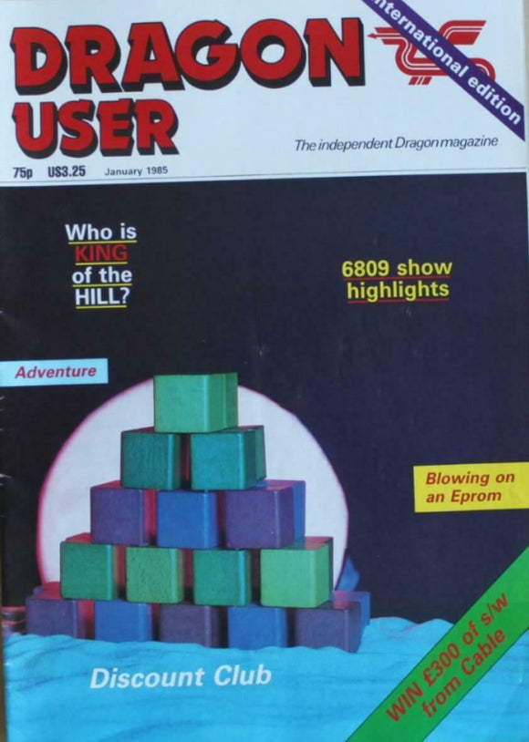 Vintage - Dragon User Magazine - January 1985 -  contents shown in photographs