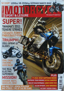 Motorcycle sport and leisure mag - August 2010 - Triumph Sprint GT - Tenere