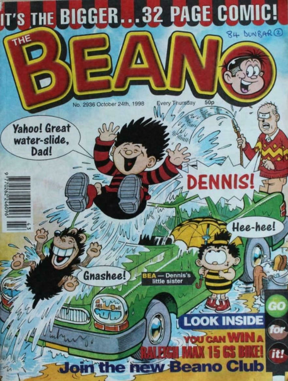 Beano British Comic - # 2936 - 24 October 1998