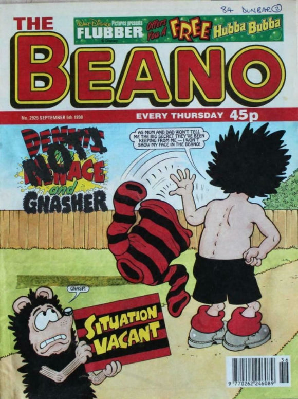 Beano British Comic - # 2929 - 5 September 1998