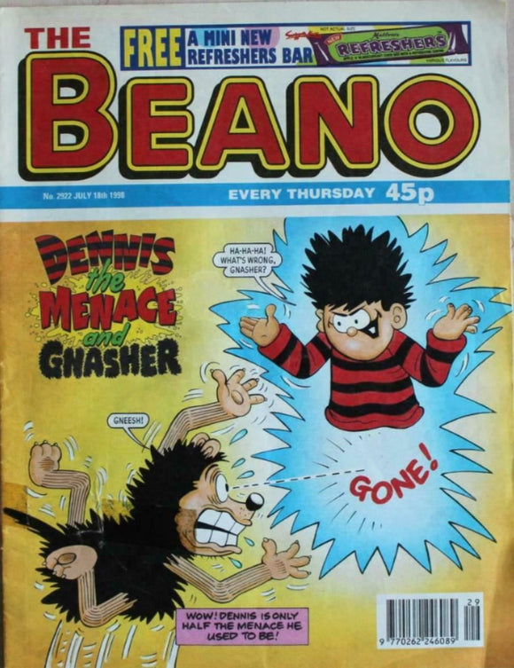 Beano British Comic - # 2922 - 18 July 1998