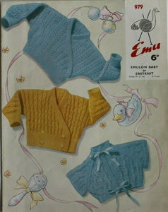 Vintage childs cardigan knitting pattern - 19 - 21 inch - Emu - 21