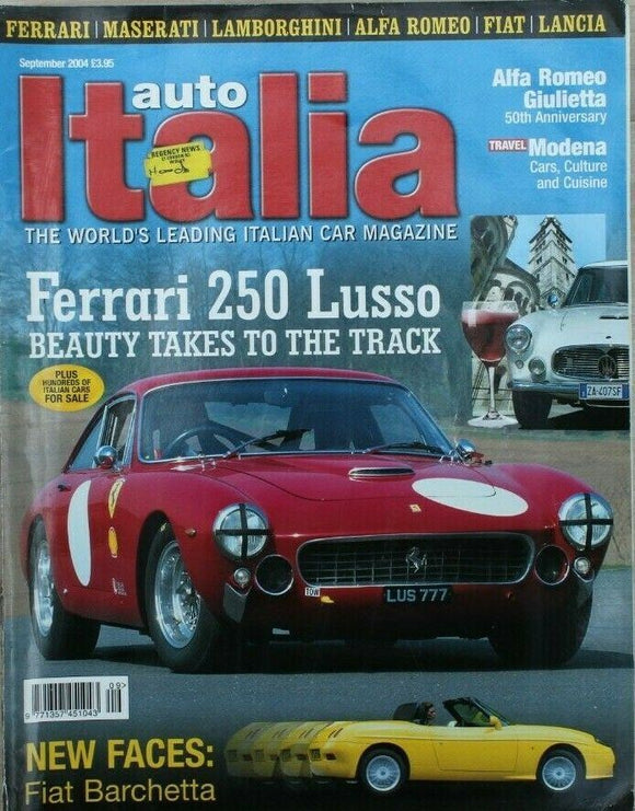Auto Italia Magazine - September 2004 - Ferrari 250 Lusso - Barchetta