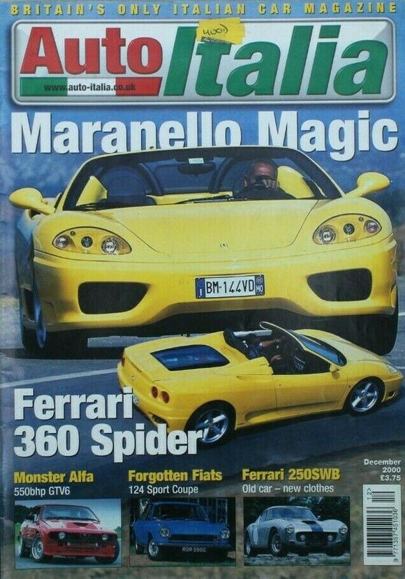 Auto Italia Magazine - December 2000 - Ferrari 360 Spider